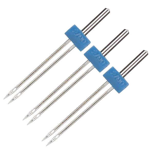 3 stk. dobbeltnåle i rustfrit stål til trådning og hækling af sting, sytilbehør, 2 mm-3 stk./pose
