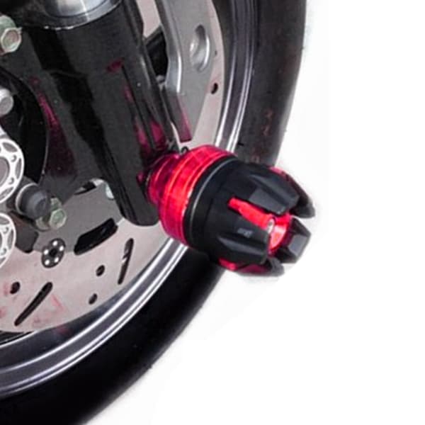 1 par motorcykel framgaffelkopp aluminiumlegering fallskydd hjulkrockskyddskopp för modifiering röd