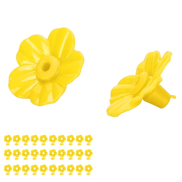 30-pak kolibrifoderblomster flerfarvede unikke udskiftningsfuglefodertilbehør gule