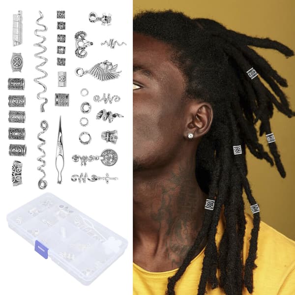 Dreadlocks Pärlor Legering Utsökta Hårpärlor Hårspiraler Set med Dreadlock Interlocking Verktyg