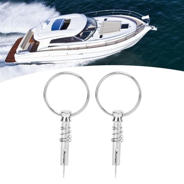 2 stk. lynkoblingsstifter i rustfrit stål til båd, marine hardware, Bimini-top, dækmontering, skibsværft