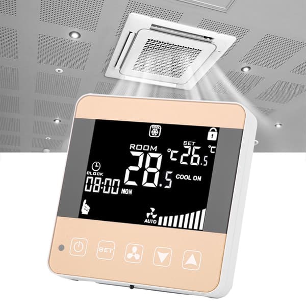 Smart WiFi LCD Termostat til Central AC Fan Coil Enhed, Digital Temperaturregulator, Hvid