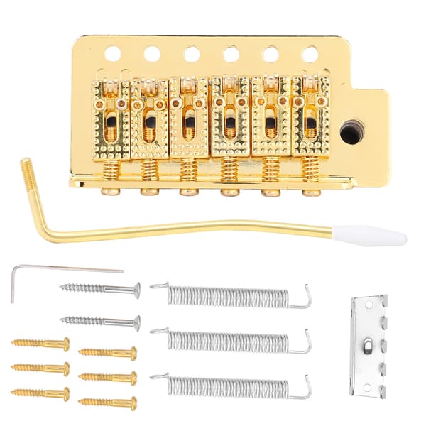 Guld Tremolo Stallsystem för ST Gitarr med Rullande Vibratoarm