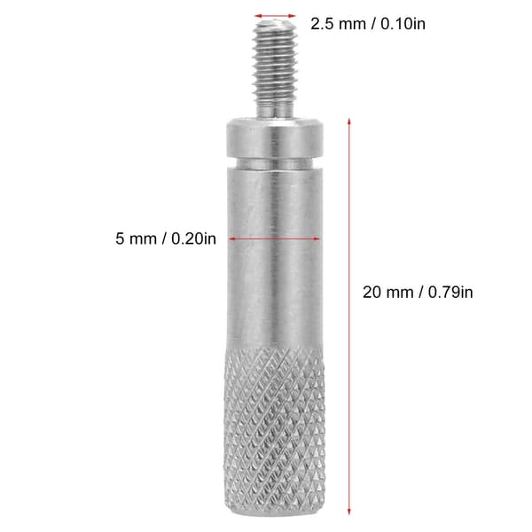 Urtavla Testindikator Förlängningsstång 2,5 mm Gänga, 5 mm Skaft 20 mm Längd