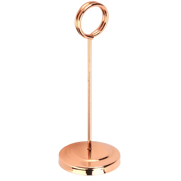 Bordnummerholder i rosaguld rustfrit stål, holdbar klips til hotelrestaurant, 15,5 cm
