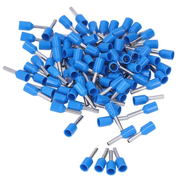 100 stk. E1508 isolerede kobberstiftterminaler PVC-ledningsferruler krympeforbindere til elektronik