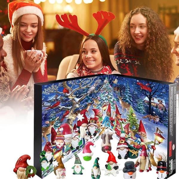 Julkalender med 24 samlarbara tomtefigurer - Julklappssats för barn