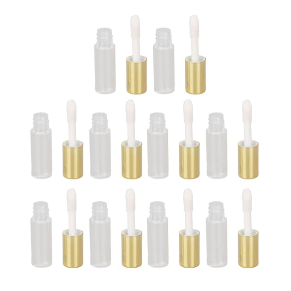 1,2 ml tomma läppglansrör Guld Transparent Förseglat Litet Läppglansrör Resedispenseringsrör för DIY Läppglans