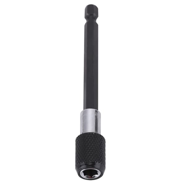 1/4\" Hex Quick-Release Skruetrækker Bitholder, Sort Riflet Skaft, 100mm