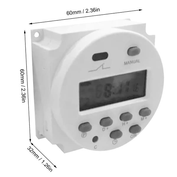 CN101A Digital Timerbrytare, LCD-skärm DC12V 4-tråds programmerbart tidsrelä