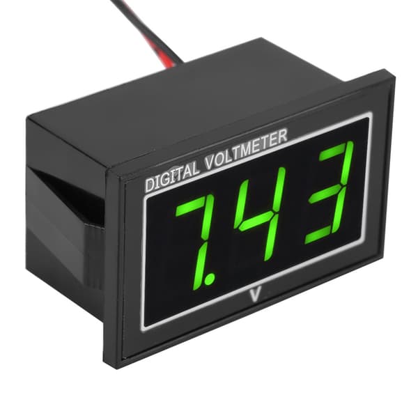 1 stk. 0,56\" Digital LED Voltmeter DC 2,5-30V Vandtæt Panelmåler Grøn Skærm