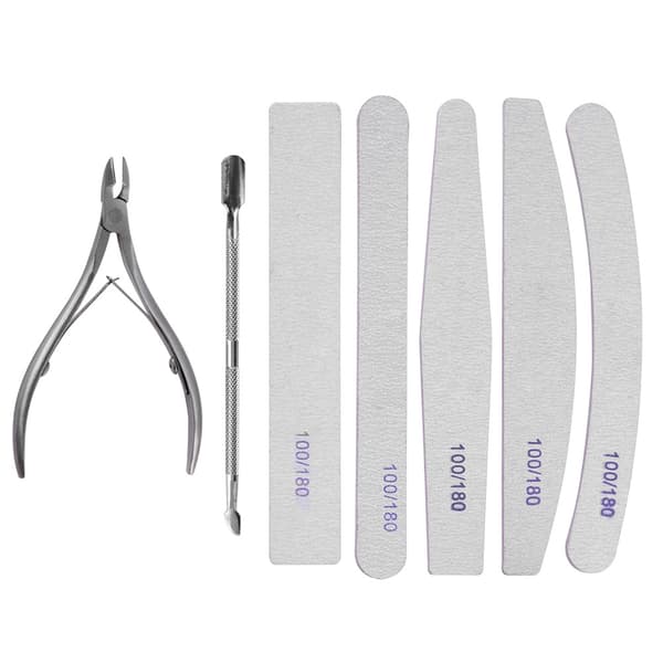 Professionelt neglekunst manicure pedicure værktøjssæt negleslibesvamp filer buffer polerer
