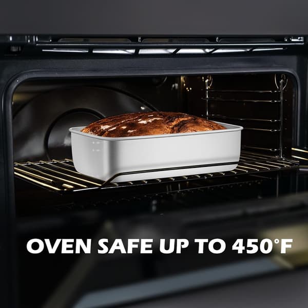 Rektangulær brødform - 2-pak - Bageform i aluminium til kage, farsbrød, is og lasagne - Ovnfast bageudstyr