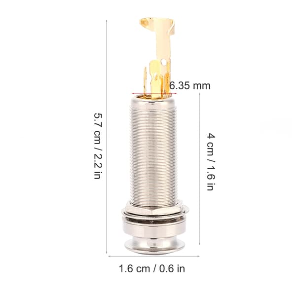 Silver Gold Koppar Stereo Endpin Jack Utgång för Elgitarr Ukulele Pickup