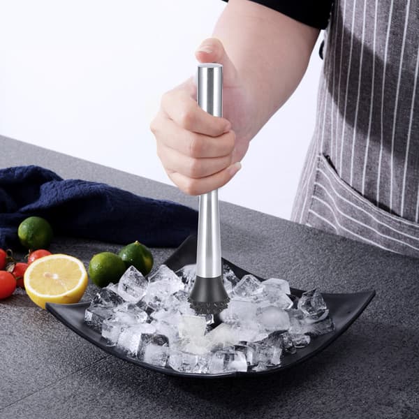 Isknusningsstang i rustfrit stål Cocktailblandingsmuddler Værktøj Bartilbehør 18,5 cm