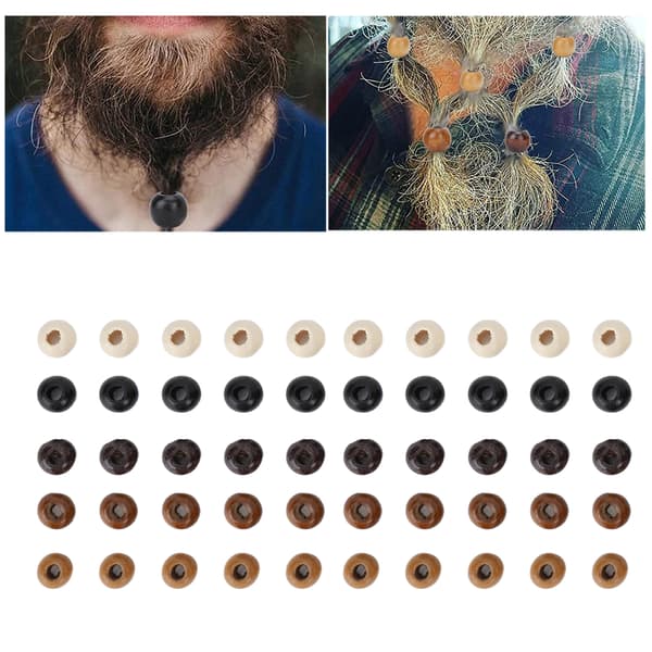 50 st träskäggpärlor DIY eleganta dreadlockspärlor hänge för hårflätning armband halsband
