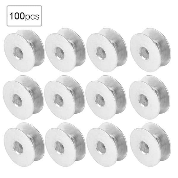 100 stk. aluminiumsspoler tomme spoler til flade symaskindele