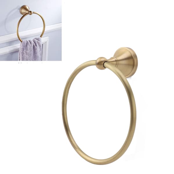 Rund Koppar Väggfäste Handdukshållare Ring för Bad Handduschställ