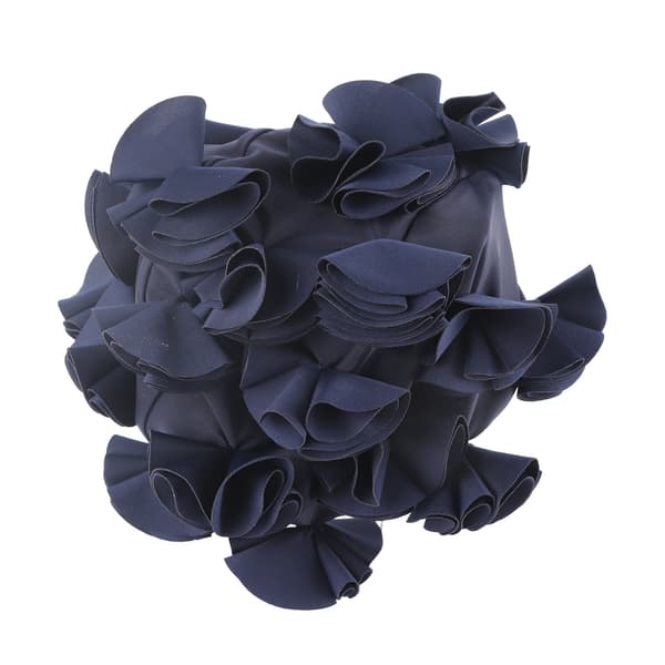 Kvinnor Barn 3D Blommig Stretchig Nylon Badmössa för Långt Hår Blå 21cm 1st