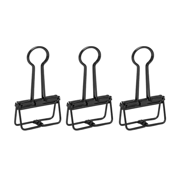 50 stk. hule bindeklemmer af metal til dokumenter, papirer, testrapporter, sort