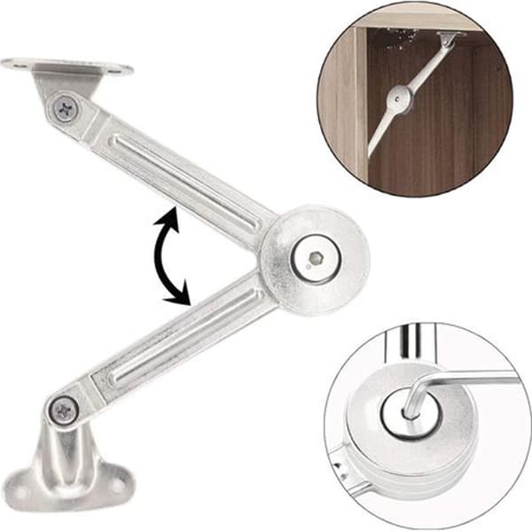 Skåpdörrslyftstöd, robust gångjärnsstöd för uppfällbara lock, köksskåpsdämpare, leksakslådehårdvara, 2-pack