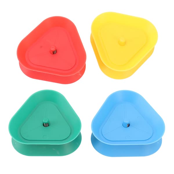 4-pack handsfree poker-korthållare, triangulär fjäderdesign i plast
