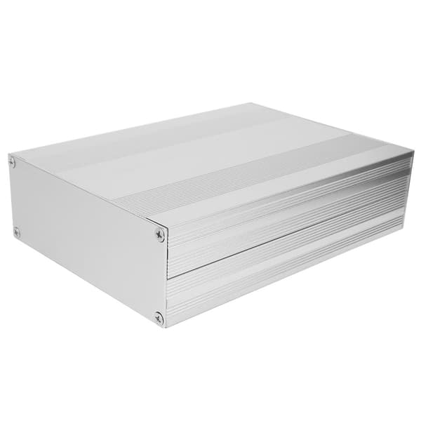 Aluminiumkapsling, delad typ, matt silver, DIY PCB-projektlåda 54x145x200mm