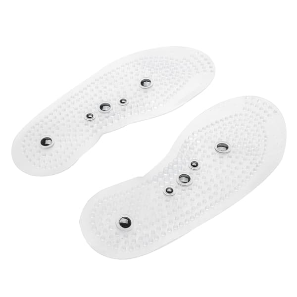 1 par magnetisk terapi hälsa transparent silikon anti-trötthet massage inläggssulor (L)