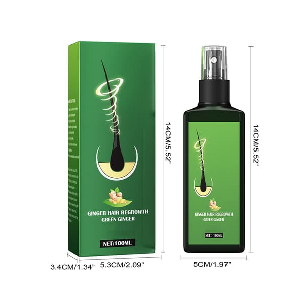 Ingefära Hårväxtserum Spray Hårväxtvätska Förhindra Håravfall Återväxt Närande Ingefäraspray