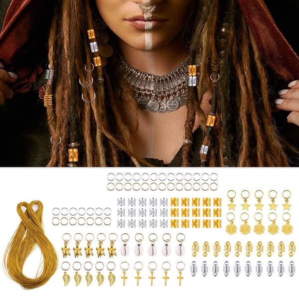 Dreadlocks Snöflinga Lövform Hårringar Klämma Hårband Rep Flätor Tillbehör