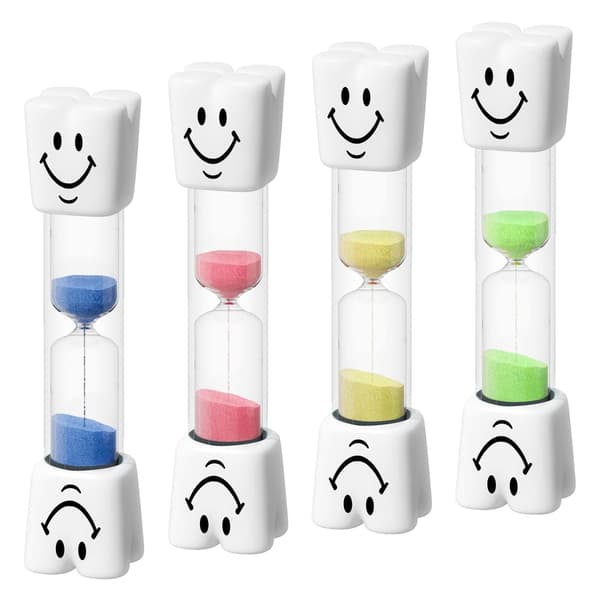 Sæt med 3 børnetimere - Smiley timeglas 2 minutter - Sandur i assorterede farver
