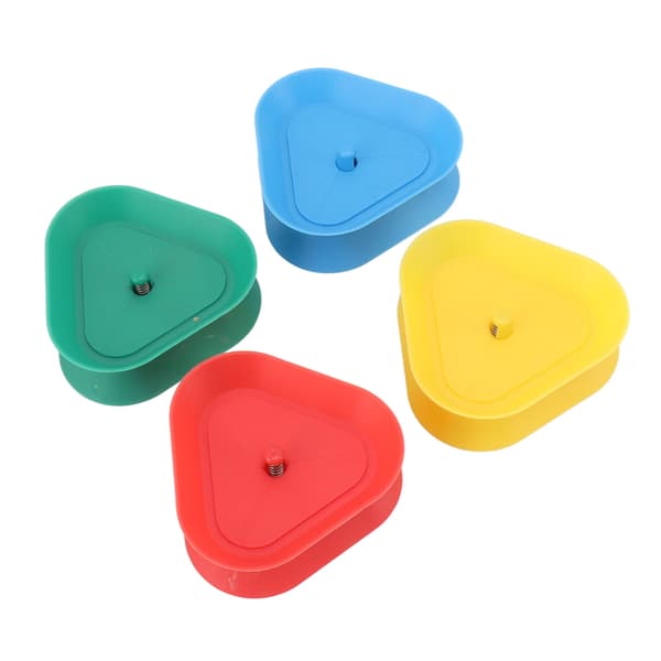 4-pack handsfree poker-korthållare, triangulär fjäderdesign i plast