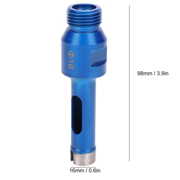 Diamant hulsav borebit 16 mm til fliser, marmor, granit, kvarts, sten, 1/2\" BSP gevind