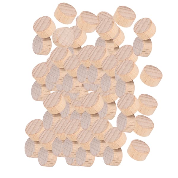 Bøg Ubehandlet Træskive DIY Håndværk Runde Træskiver Chip Tilbehør 100 stk. x 3 poser 1 cm