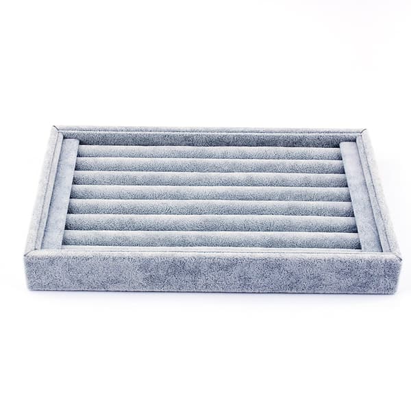 Grå sammet ringdisplaybricka 23x15cm smyckesförvaring för örhängen 1 st