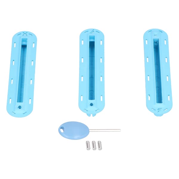 Surfbräda Fenbox Plugg Kit - 3-pack Plast Roderkanalbas med Skruvar, Blå