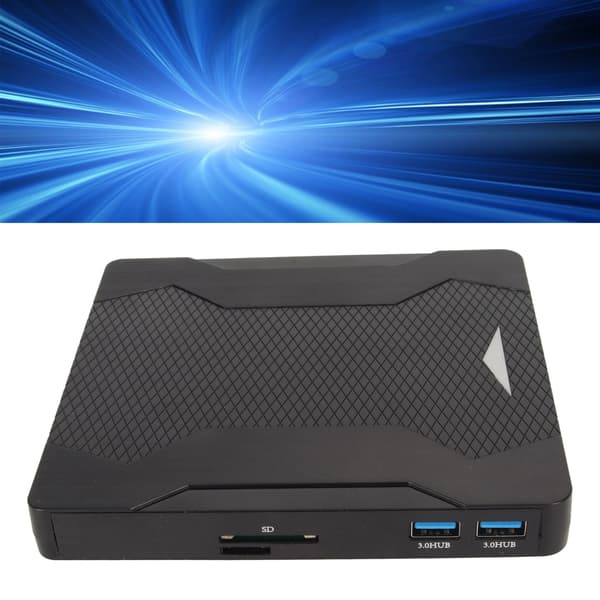 USB 3.0 Type-C Bærbar Ekstern DVD-brænder/-læser, Stille Driverfri CD/DVD-brænder med LED-lys