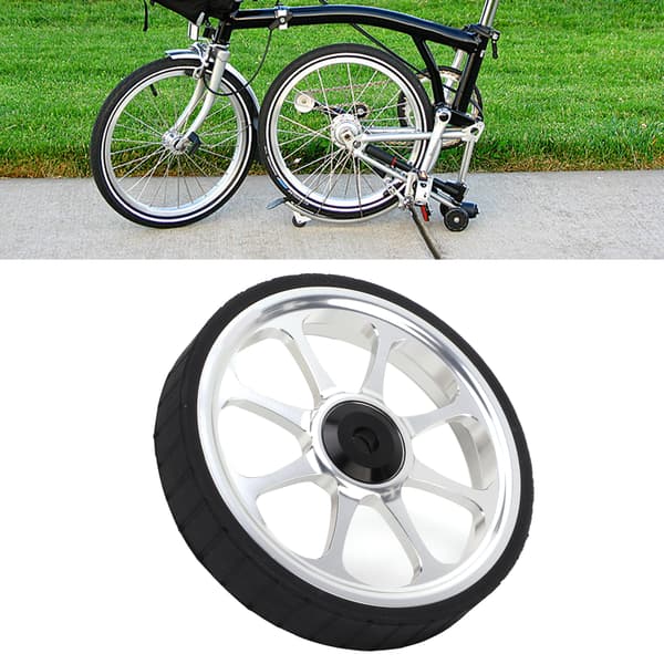 Fällbar cykel i aluminiumlegering 82 mm stort lagerhjulset för Brompton 3sixty, silver