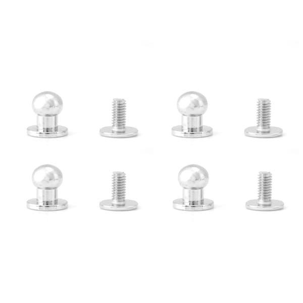 20 st runda solida kopparnitar knappar DIY lädertillbehör (8*6mm silver)