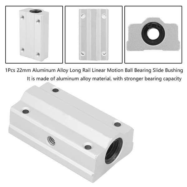22 mm lineær kugleleje glidebøsning i aluminiumslegering, 1 pakke