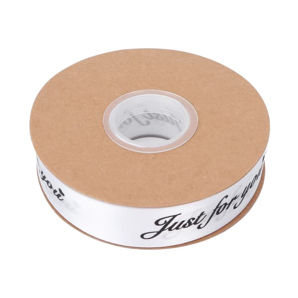 2,5 cm Satinband Rulle 45yd Tryck Bara för dig Polyester för DIY Bröllopsdekoration Födelsedagstårta Förpackning Vit