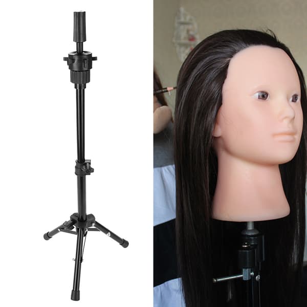 Frisør Træningshovedholder Salon Model Mannequin Hoved Stativ Sort