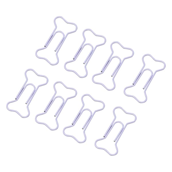 30 stk. smarte papirclips knogleformede plastbelagte tråd multifunktionelle søde papirclips til notesbog scrapbog bogmærke lilla