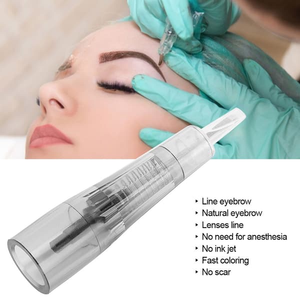 10 st U-formade 9-stifts Microblading-nålar Ögonbrynstatuering Patronnålblad