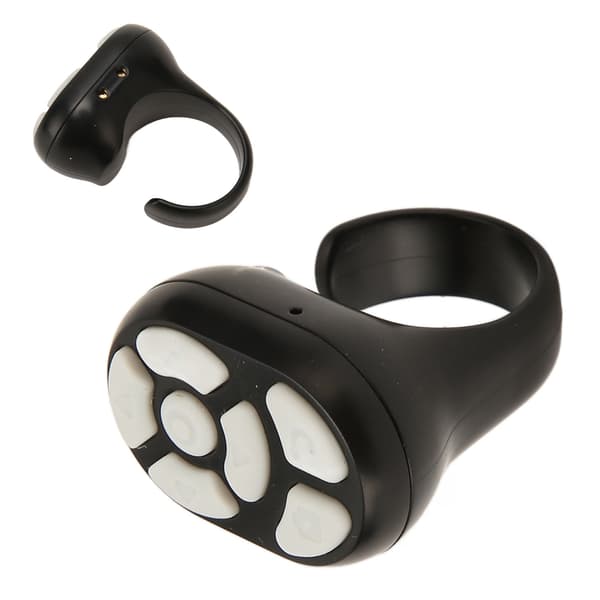 Trådlös Scroll Ring Fjärrkontroll Sidvändare för iPhone iPad iOS Android Surfplatta Svart