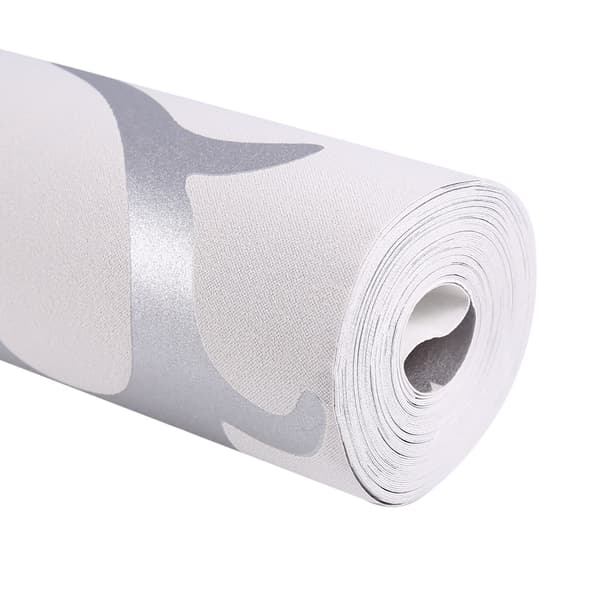 3D Präglad Nonwoven Sovrumstapet, Silver Vertikal Heminredningsrulle