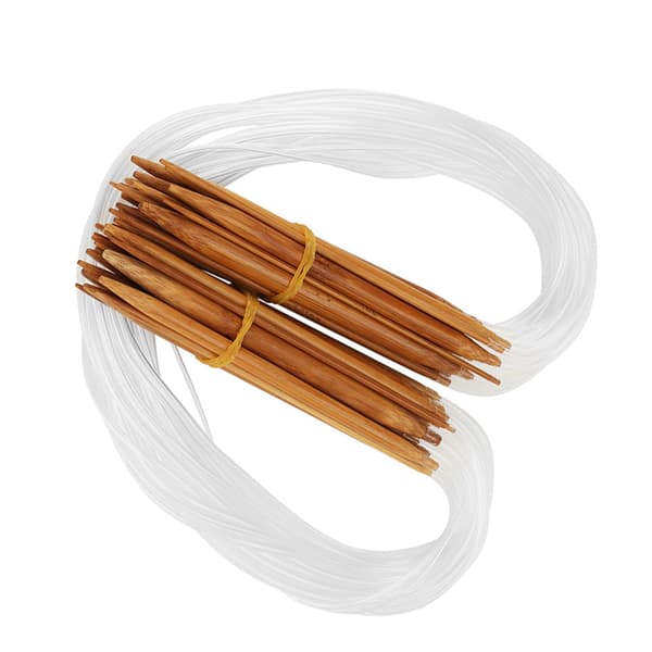 Dubbelspetsiga cirkulära bambustickor 0,2-1 cm storlekar med transparent rör