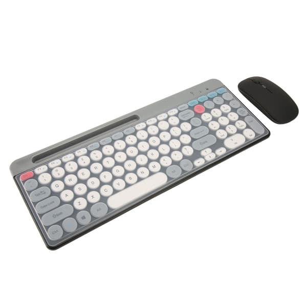 2.4G Trådløst Retro Tastatur og Mus Sæt, Genopladelig Bluetooth Combo til Computer, Sort