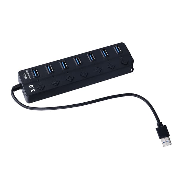 USB C-hub, kompakt 7-portars USB-datasplitter för bärbara datorer och mobila enheter
