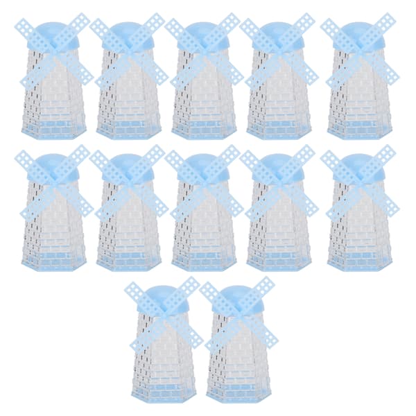 12 st vindkvarn godislåda plastbehållare för bröllopsgåvor babyshower-dekor
